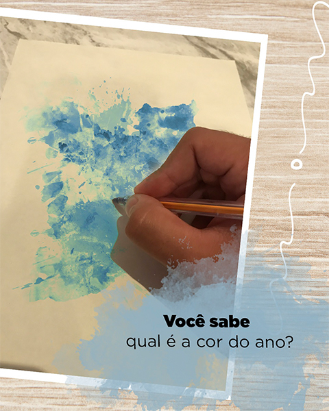 Publicação sobre cor de 2020 azul Pantone